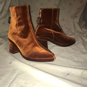 Copper Reike Nen velvet ankle boots